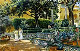 Manuel Garcia y Rodriguez Gardens of the Alcazar Seville painting
